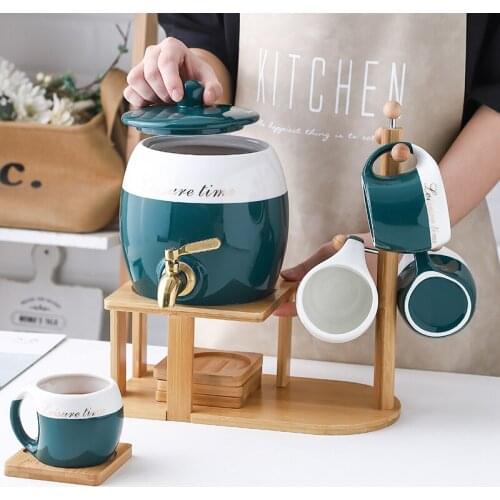 Ceramic cold kettle heat-resistant high temperature domestic living room teapot with faucet cool white boiled cold kettle sets