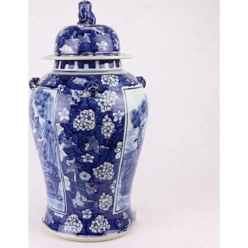 Chinese Ceramic Vases Blue and White Porcelain Decor Dried Flowers Organizer Painted Phoenix Living Room Landing Flower Vase