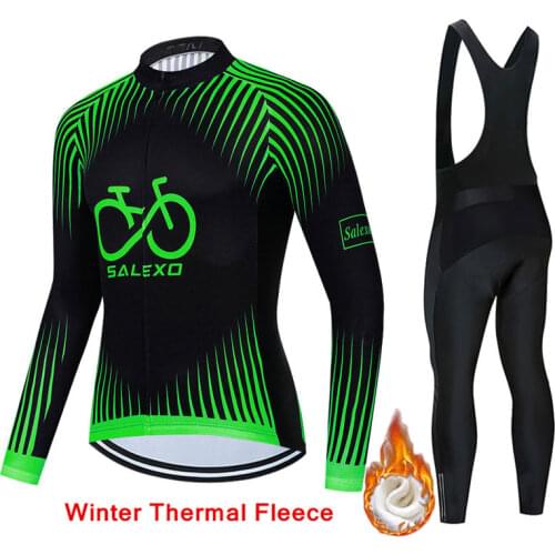 2022 New Winter Long Sleeve Men Thermal Fleece Bike Team Cycling Jersey Set MTB Bicycle Clothing Bike Wear Maillot Ropa Ciclismo