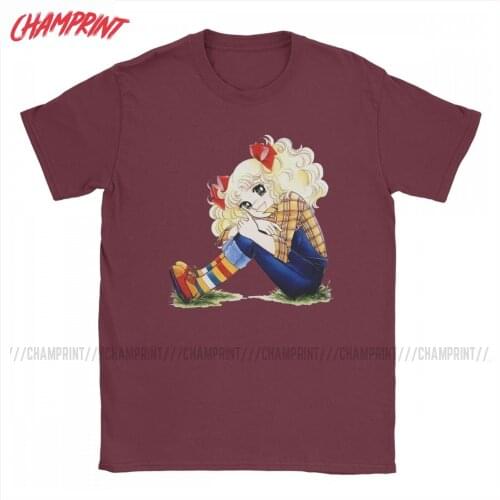 Candy Candy Anime T Shirt for Men Cotton Novelty T-Shirt Round Collar Cute Girl Tee Shirt Short Sleeve Clothing New Arrival