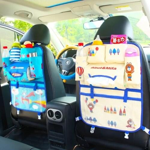 Cartoon Cute Car Back Seat Storage Organizer Hang Bag Stowing Tidying Baby Kids Sundry Specially Automobile Interior Accessories