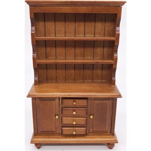 Miniatura 1/12 wooden Cabinet kitchen Cupboard miniature dollhouse furniture for dolls house display children gifts