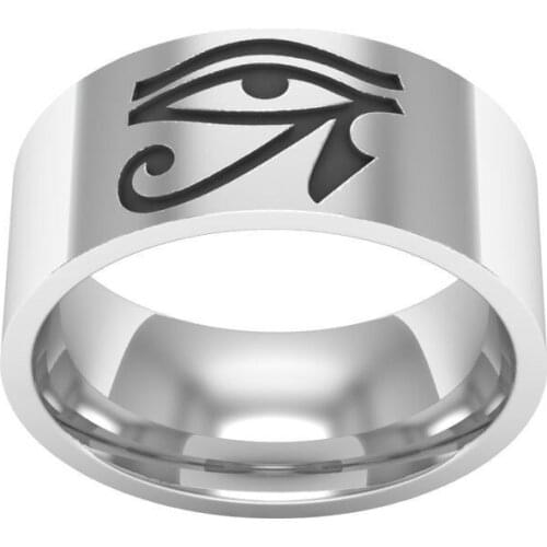 Fashion Eye of Horus Silver Personality Popular Mens Luxury Simple Ring Jewelry (Size 6-13)