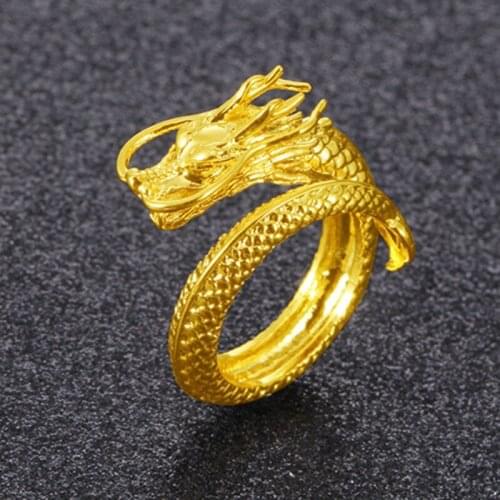 Fashion Vintage Dragon Ring Adjustable Opening Rings Gold Colour