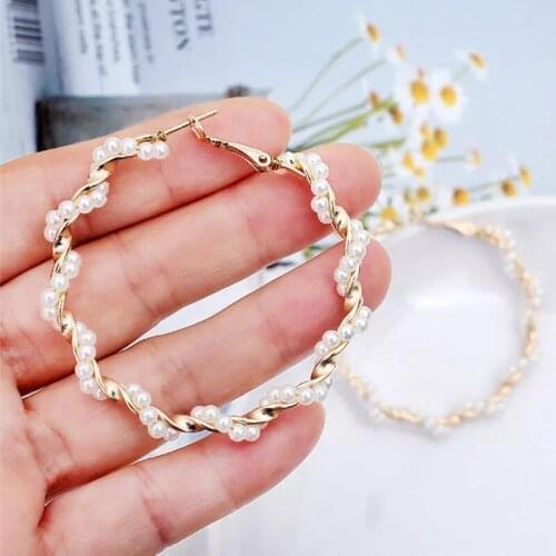 Fashion Gold Color Oversize Hoop Earrings For Women Bohemia Wide Big Round Statement Earring Vintage Jewelry Wholesale