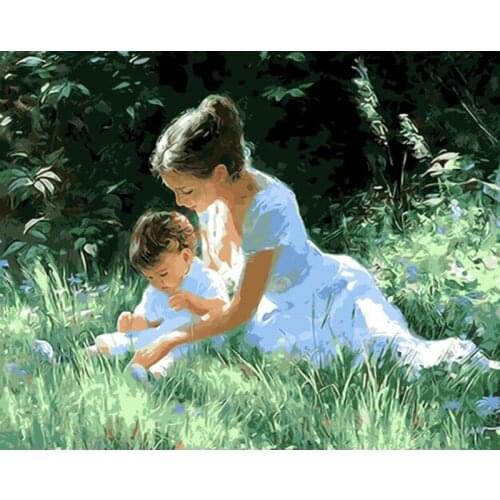 DIY Digital Painting By Numbers women children oil painting mural Kits Coloring Wall Art Picture Gift frameless