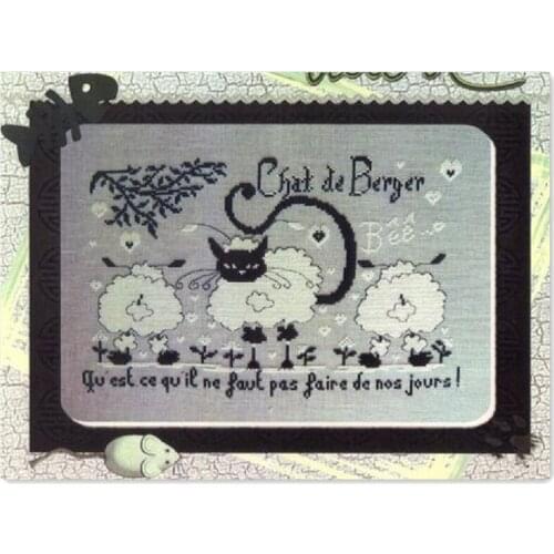 Sheep baby cross stitch kit simple animal design cotton silk thread 14ct silver canvas embroidery DIY Dreampattern