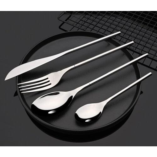 Luxury Flatware Cutlery Set Silver 304 Stainless Steel Kitchen Tableware Dinnerware Fork Spoon Knife Western Dinner Silverware