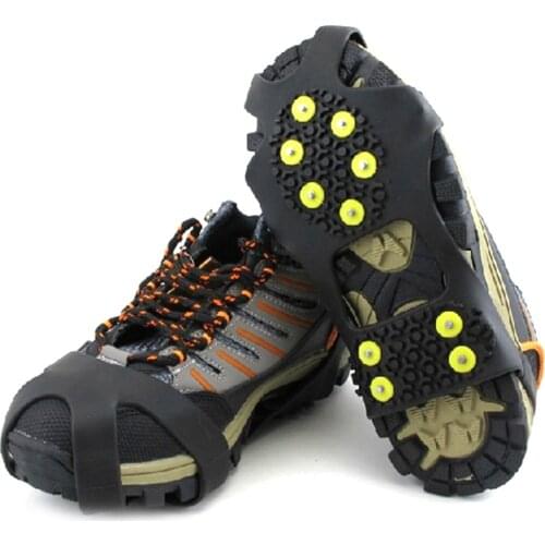 Over Shoes Cleats Crampons Ice Gripper 10 Studs Anti-Skid Spike Winter Climbing Shoes Nozzle Anti DerapantChaussure Goujon new