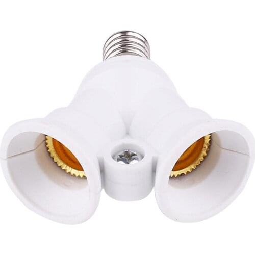 Converter Splitter Adapter LED LED E14 To 2 E14 Home & Living Lamp Holder Energy Saving Lighting Accessories Adapter White