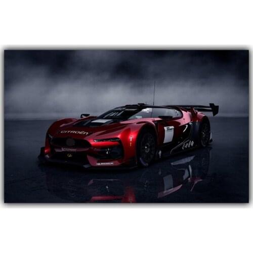 Sports Car Poster Custom Home Decoration Fashion Silk Fabric Wall Poster Car Design Wallpaper
