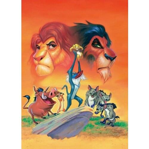 Full Round Drill 5D DIY Diamond Painting Lion King 3D Diamond Embroidery Cross Stitch Rhinestone Diamond Mosaic Animal Kids Gift