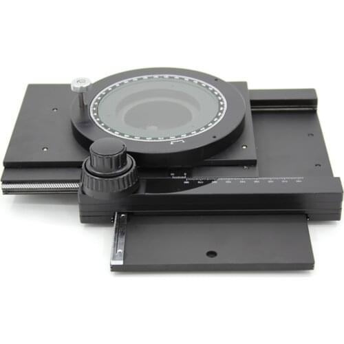 Precision Microscope Working Stage XY Axis Rotatable Rotating Stand Moving Table For Video Stereo Microscope