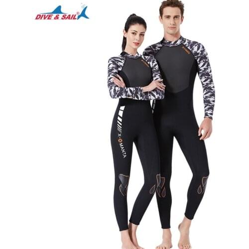 DIVE&SAIL professional mens and womens wetsuit 1.5mm neoprene stretch one-piece sunscreen body warm snorkeling surfing wetsuit
