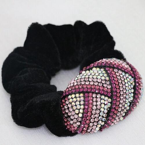Unique design big rope elastic for women multicolor rhinestone crystal oval accessories rubber hairband Bohemia headdress B1262
