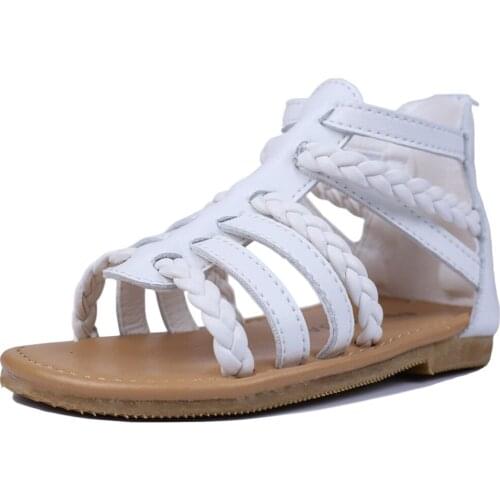 MuyGuay Toddler Girls Gladiator Sandals with Braided Strappy Summer Shoes with Zipper