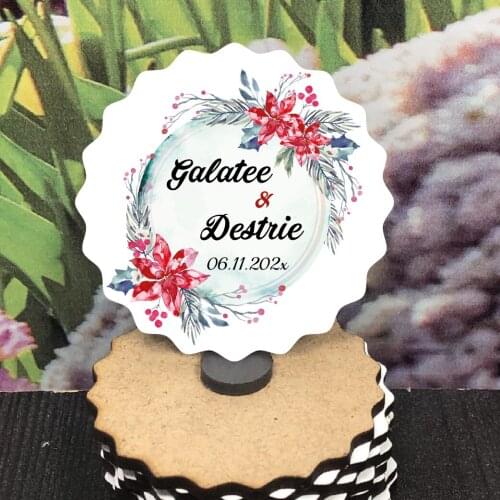 Save the Date Wooden Magnet for Your Guests and Colorful Printed Wedding, Henna, Christening Gifts 25 pcs