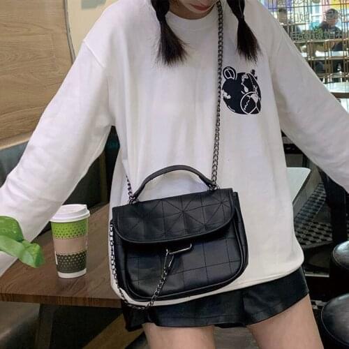 Retro RhombiC Chain Shoulder Bag 2021 New Korean Version Of Joker Student Handbag Female Messenger Fashion Stray Tote Bag