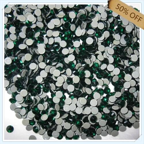 Super shiny top quality free shipping size ss16 4mm EMERALD color with 1440 pcs each pack ; diamond stone for nail art