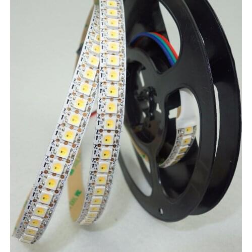 SK6812WWA(SK6812 IC+warm white+cool white+amber chips inside) led addressable strip;144leds/m;non-waterproof;2m long;DC5V input