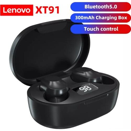 Original Lenovo XT91 TWS Earphone Wireless Bluetooth Headphone Touch Control Gaming Headset Stereo Bass With Mic Noise Reduction