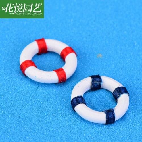 Artificial Boat Swim Ring Miniature Fairy Garden Home Houses Decoration Mini Craft Micro Landscaping Decor DIY Accessories