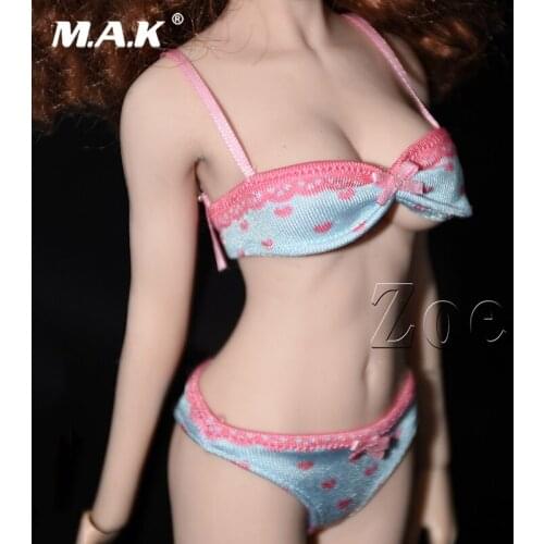 1/6 Scale Female soldier underwear TBLeague three-point underwear bikini red wave point Lace swimsuit