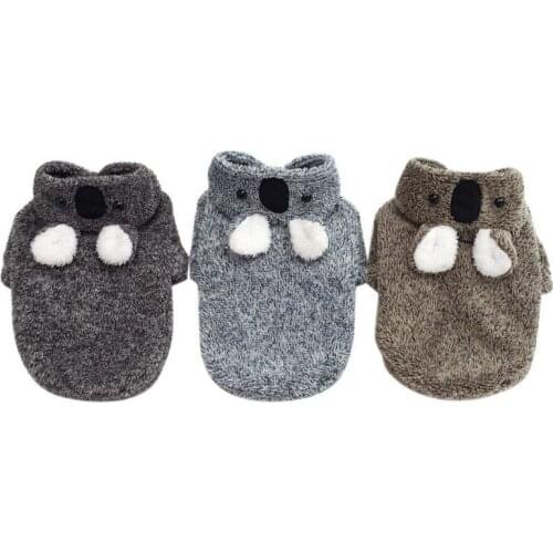 Cartoon Sloth with Ears Dress Up Dog Hooded Winter Warm Dog Clothes Coral Velvet Pet Puppy Coat Jacket Dog Clothing Costumes