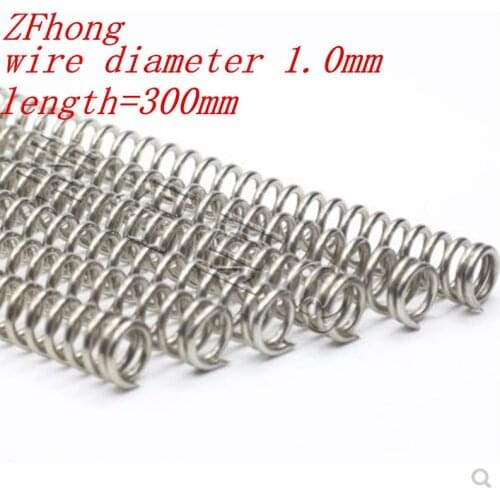 1pc 1.0*8/10/12*300 wire 1.0mm 304 Stainless Steel Long Spring Y-type Compression Spring Outer Dia 8-12mm Length 300mm
