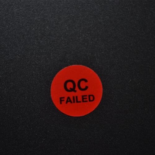 QC FAILED stickers Made of vinyl size 15mm high quality 2000pcs