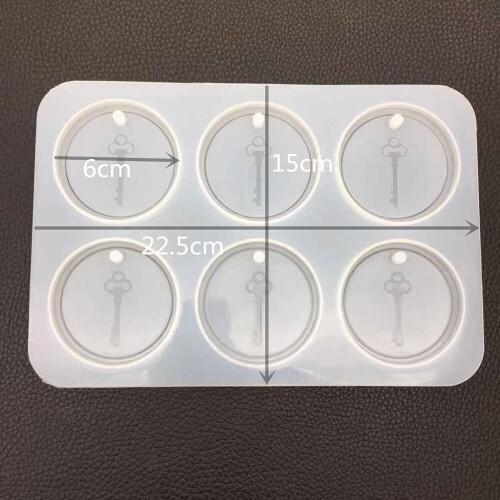 22.5*15CM Round Hexagon Lace Key Tag Mold Food Silicone Grade DIY Epoxy Crystal Transparent Mold Pendant Decoration Gift