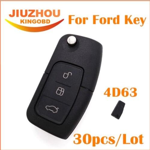 30pcs DHL Free 3 Button Remote Key Smart Car Key Fob 433MHz With Chip 4D63 For Ford Focus for Mondeo C for Max S for Max
