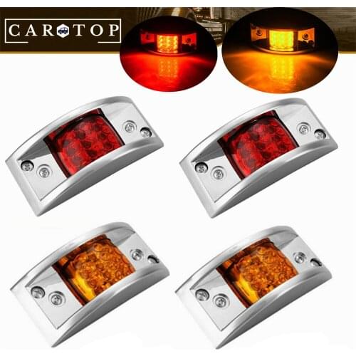 4PCS Side Marker Lights Trailer Lights 12 v Side Light Waterproof Clearance Light LED Truck 21LED Trailer LED Lighting Red+Amber