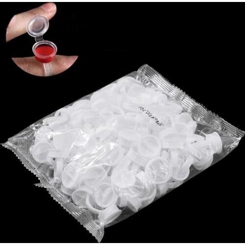 50/100Pcs Tattoo Covered Ring Ink Cups Caps Supply Professional Permanent Tattoo Accessory for Tattoo Machine