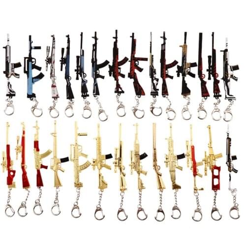 50pcs/lot 12cm Weapon Model PUBG Keychain Battlegrounds Awmakm 98K Gun Keyring Key Chain Army Jewelry Wholesale Mixorder