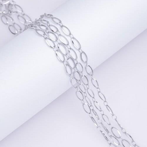 1Meter Stainless Steel Punk Style Big O Shaped Link Chain Necklaces Women Men Choker Bracelet Jewelry Wholesale Craft