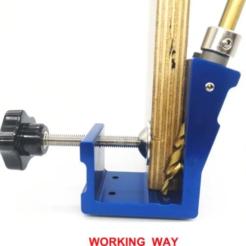 Woodworking Guide Clamp Locator Set 9mm Oblique Hole Drill Locator Wood Assembled Punchers Hole Punching Fixtures Tools