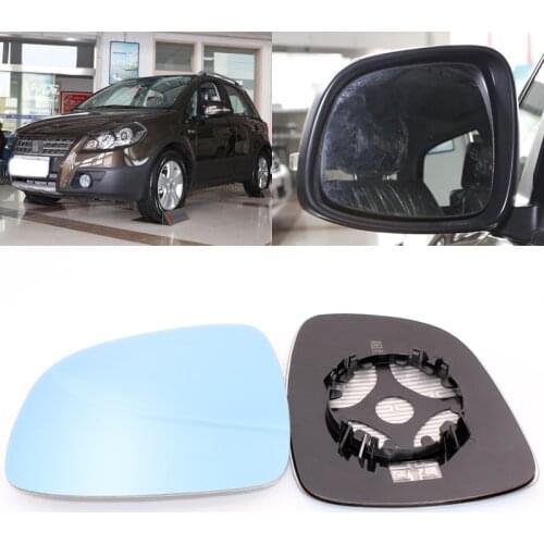 For Suzuki SX4 Car Side View Door Wide-angle Rearview Mirror Blue Glass With Base Heated 2pcs