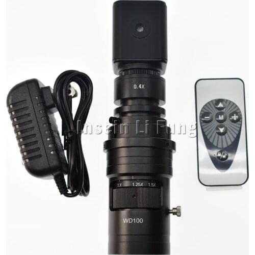 HD 1080P HDMI Industry Video Microscope Camera+10X-200X Adjustable Magnification Zoom C-mount Lens Working Distance 100mm-150mm