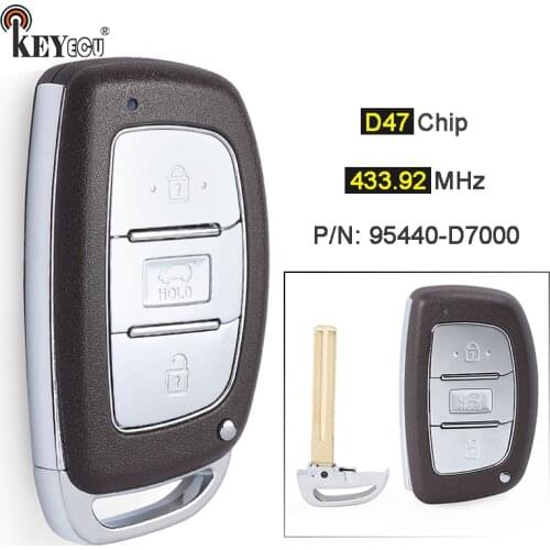 KEYECU FSK 433.92MHz ID47 Chip P/N: 95440-D7000 3 Button Replacement Smart Remote Car Key Fob for Hyundai Tucson 2018-2020