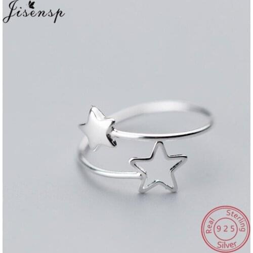 Real 925 Sterling Silver Star Adjustable Ring for Women Party Minimalist Fine Jewelry 2021 Cute Fashion Rings Accessories Gift