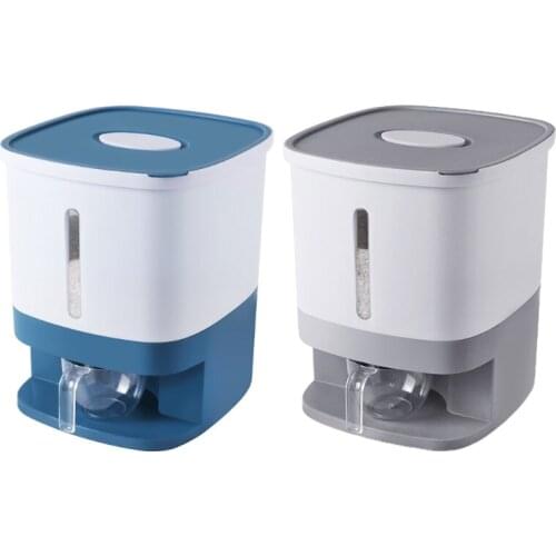 10Kg Rice Storage Container Large Sealed Grain Dispenser Storage Box with Lid Measuring Cylinder Moisture Proof N0PA