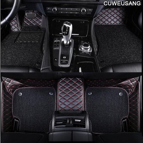CUWEUSANG leather Car floor Mat For Subaru Impreza XV BRZ Forester Outback Legacy Car left steering wheel foot mats