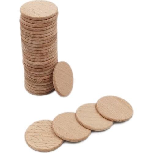 50pcs 30mm Unfinished Wood Slices Round Blank Wood Natural Wooden Circles for DIY Crafts Pyrography Art Decor