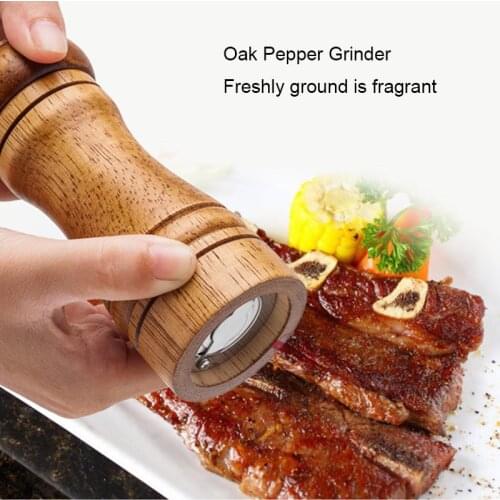 Salt and Pepper Grinder, Solid Wood Spice Pepper Mill with Strong Adjustable Ceramic Grinder Kitchen Cooking Tools Mills