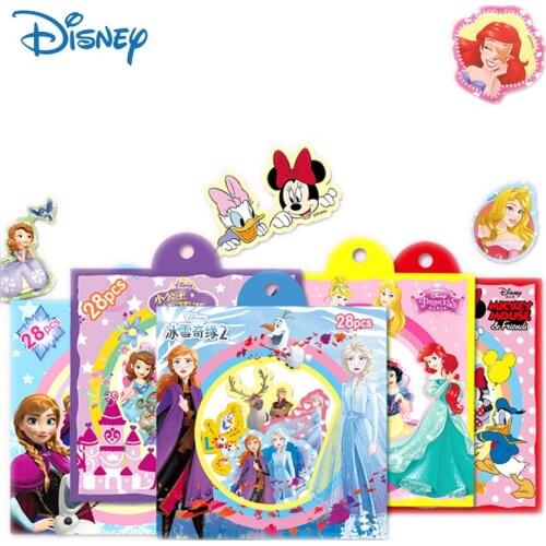 Disney Cartoon Stickers Frozen Princess Mickey Minnie Stitch DIY Book Stickers Toys Kids Learning Educational Toys Girls Toys