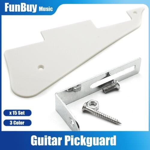 15set ABS LP Electric Guitar Pickguard Plate Guitar Pickguard Covers with Bracket Black/White/Cream