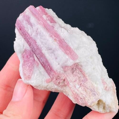 New ！！Natural Green Pink Tourmaline Crystal Mineral Association Rough Stone Specimen Rock Rare Original