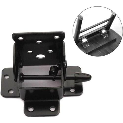 1PCS Black Self Locking Folding Hinge Folding Table Chair Leg Hinge Self Locking Furniture Bracket Hinges Hardware Accessories