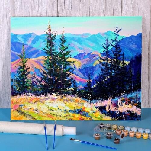 Landscape Autumn Painting By Numbers Complete Kit Acrylic Paints 40*50 Oil Painting New Design For Handiwork